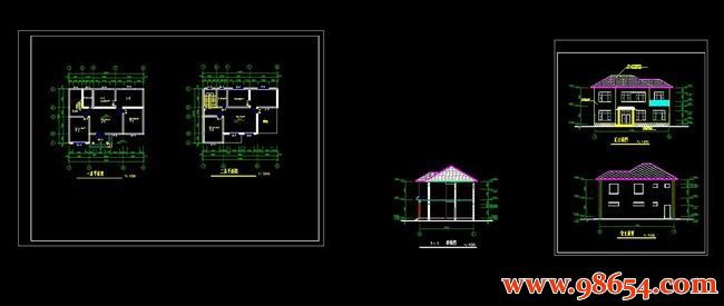 首层面积156平方米2层别墅建筑施工图全套预览图