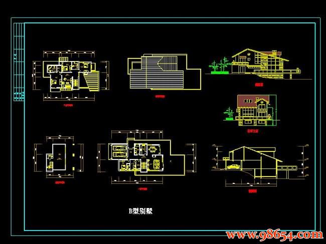 首层面积210平方米2层B型别墅设计方案全套预览图