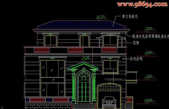 新农村三层户型设计图.rar正立面图