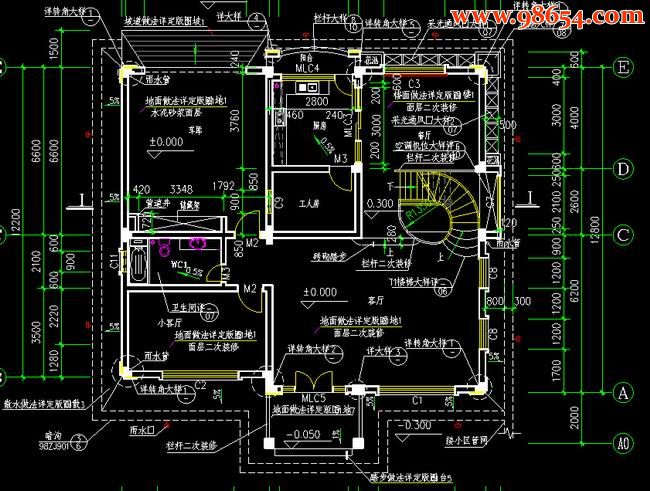 两层443平米欧式别墅建筑一楼平面图