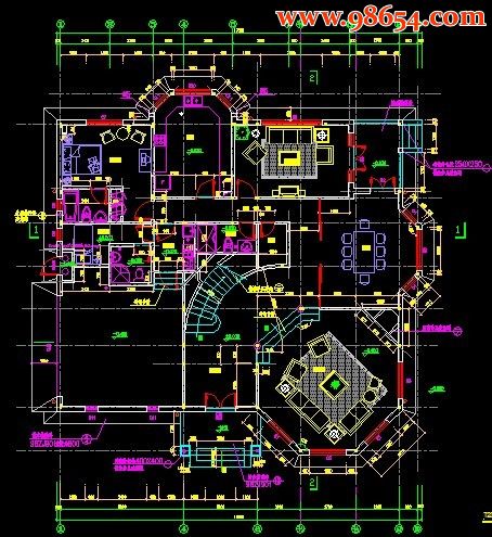 二层钢结构别墅建施图一楼平面图