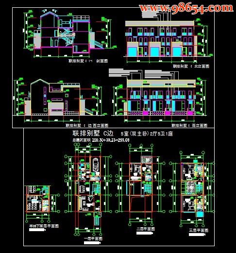 德式三层小别墅建施图全套预览图