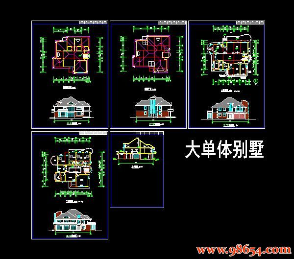 首层面积387平方米2层大型单体别墅建筑图全套预览图