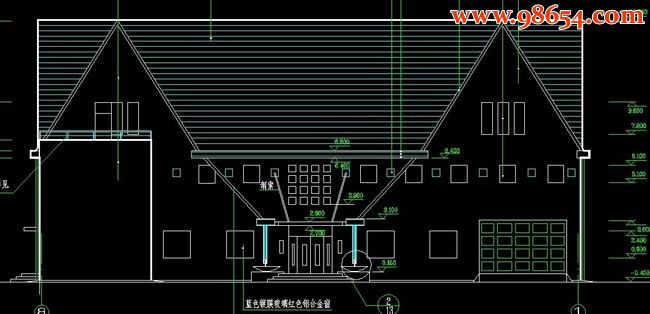 三层豪华别墅CAD图正立面图