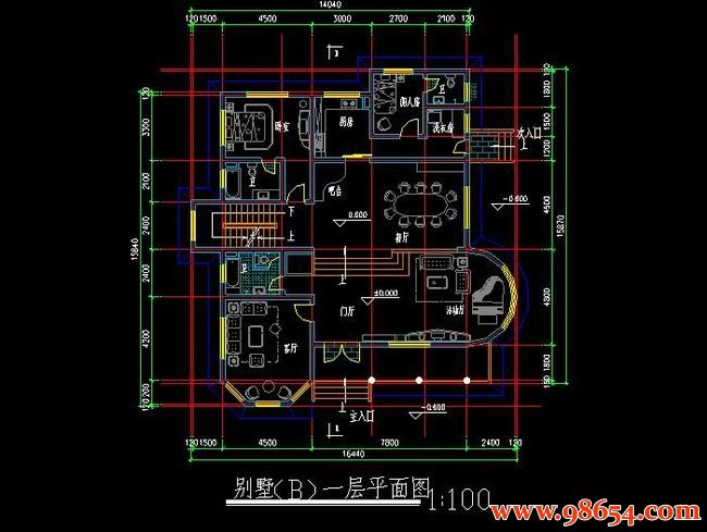 首层面积259平方米2层农村别墅建筑设计图一楼平面图