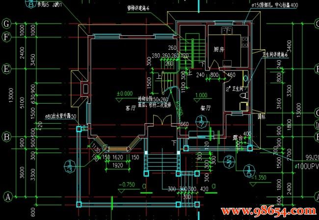 首层面积175平方米三层别墅设计图一楼平面图