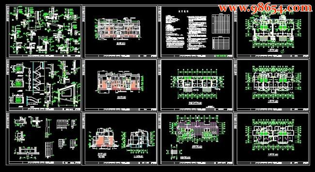 南方某地精品排屋CAD图全套预览图