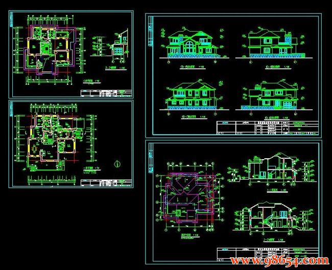 首层面积248平方米2层别墅建筑施工图全套预览图