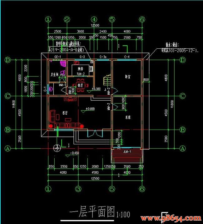 首层面积147平方米3层独栋别墅全套建筑施工图一楼平面图