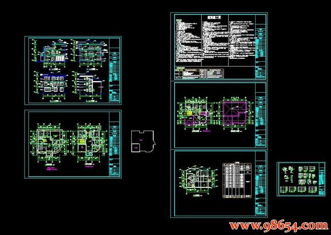 首层面积168平方米3层新农村全套别墅设计施工图全套预览图