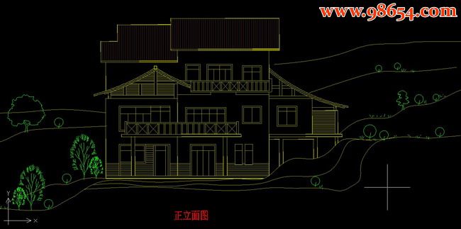 6种不同风格别墅设计方案正立面图