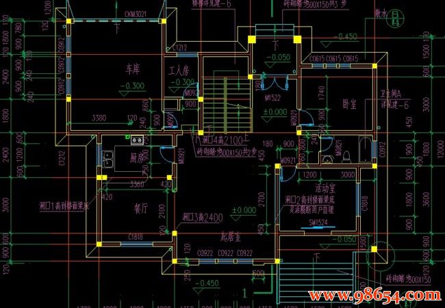 首层面积204平方米三层别墅设计图一楼平面图