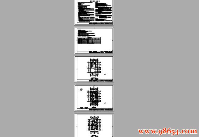 首层面积96平方米三层联排别墅设计图全套预览图