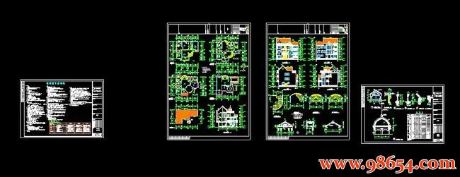 首层面积206平方米3层别墅设计施工图全套预览图