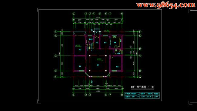 两层5室2厅3卫创业农庄L型别墅建筑图一楼平面图