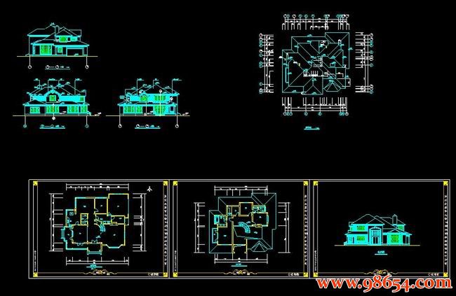 首层面积315平方米2层自建别墅建筑施工图全套预览图