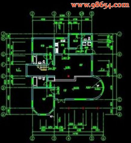 杭州某地三层别墅建施图一楼平面图