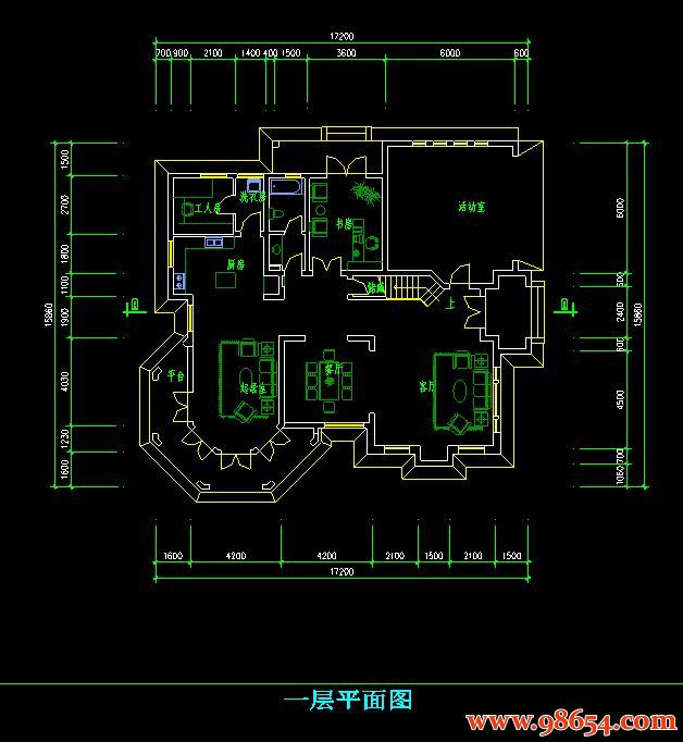 首层面积271平方米2层新城别墅设计图正立面图