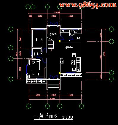 某地农村别墅CAD图纸一楼平面图