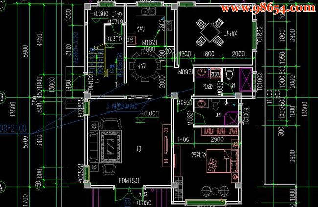 某地农村三层经济美观小洋楼住宅户型图一楼平面图