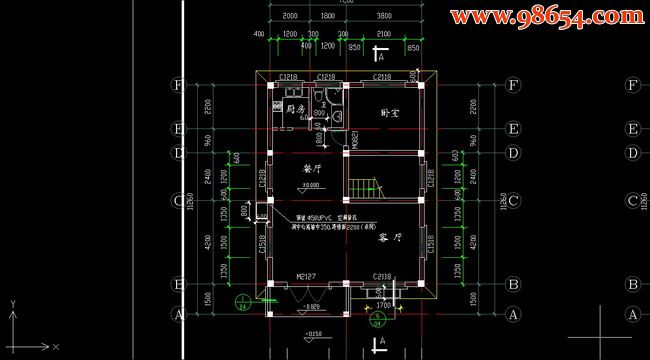 两层杭州私家住宅设计建筑图一楼平面图