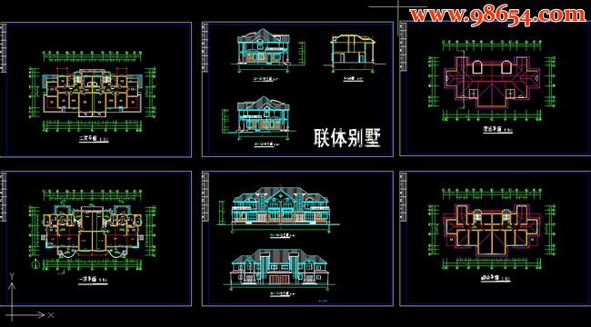 两层带阁楼双拼别墅设计施工图全套预览图