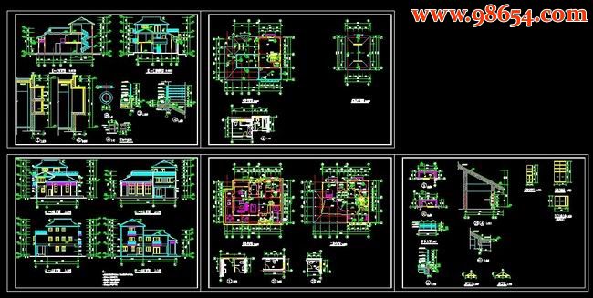 某地三层别墅设计CAD图纸全套预览图