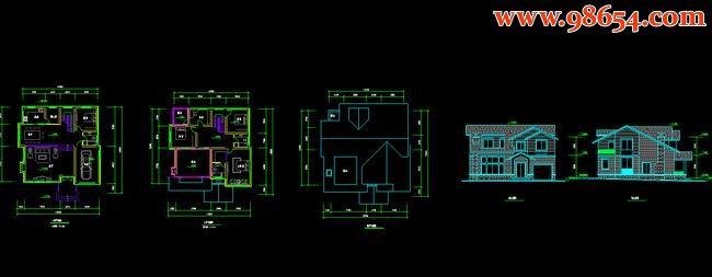 两层5室2厅3卫南方自建C型别墅设计图全套预览图