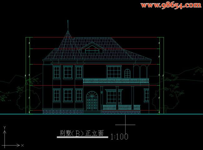 沿街商业及别墅方案正立面图