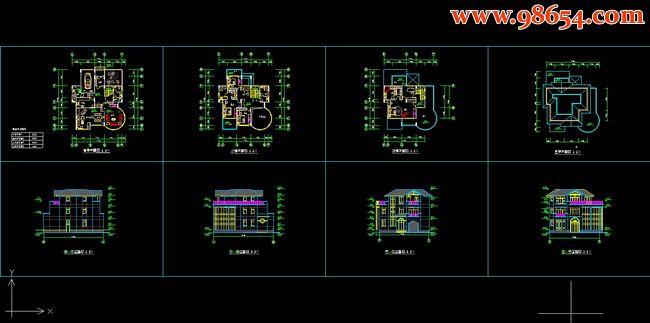 别墅施工图A-03全套预览图