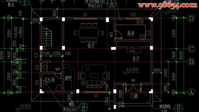 四层11室2厅13卫公寓型别墅设计图一楼平面图