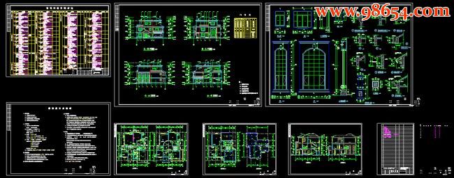 三层246平米山体别墅施工图全套预览图
