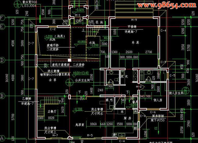 锦绣花园二层美式别墅户型图一楼平面图