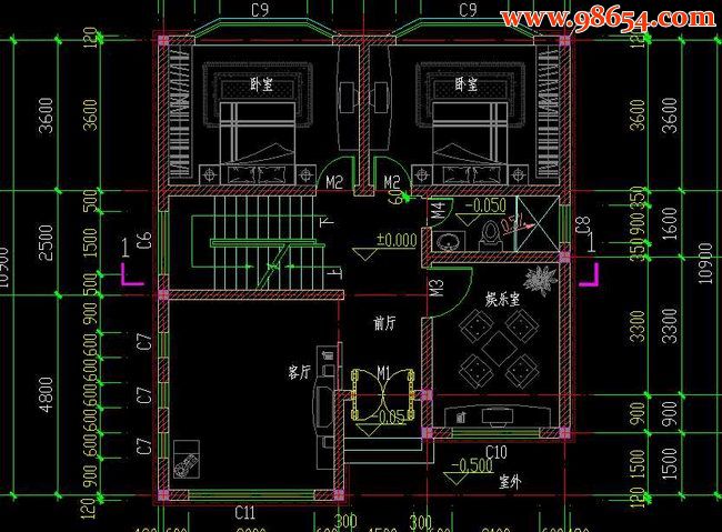 农村自建二层经济别墅户型图一楼平面图