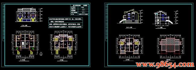 首层面积198平方米2层农村住宅设计施工图全套预览图