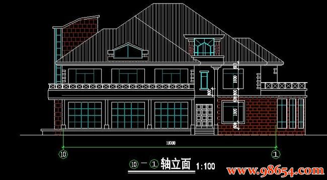 首层面积378平方米2层大单体别墅建筑图正立面图