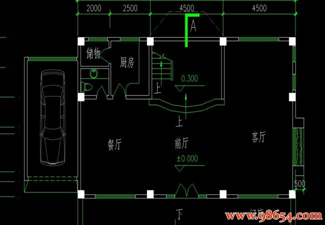 首层面积140平方米三层精致别墅设计图一楼平面图