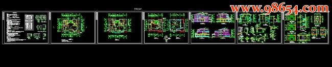 三层8室3厅6卫别墅施工图全套预览图