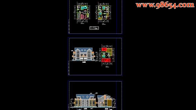 两层4室4厅4卫独栋D型别墅施工图全套预览图