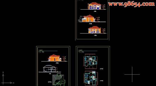 两层4室3厅4卫别墅方案平立剖图全套预览图