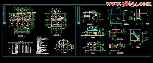 东北某村镇二层双拼小型住宅建筑施工图全套预览图