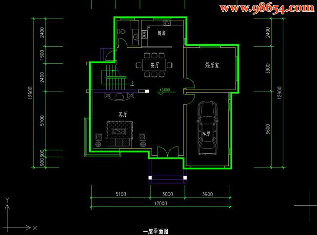 两层237平米别墅设计图一楼平面图