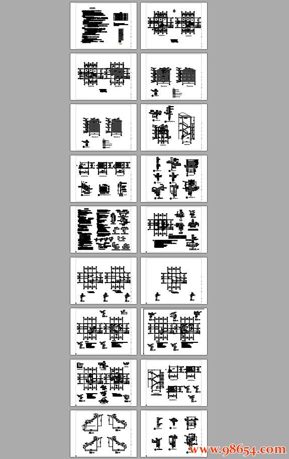 首层面积102平方米3层别墅施工图全套预览图