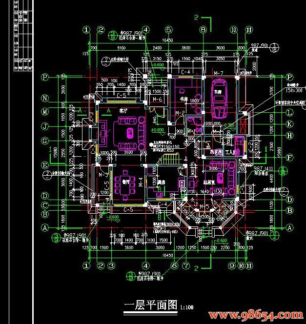 首层面积260平方米2层农村住宅设计图一楼平面图