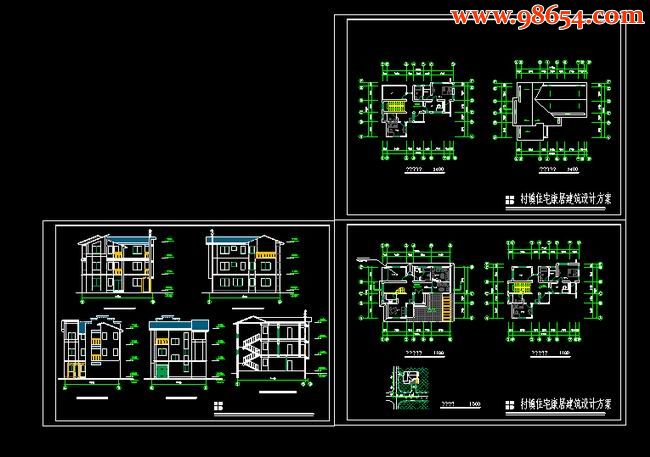 三层村镇住宅康居建筑设计方案全套预览图