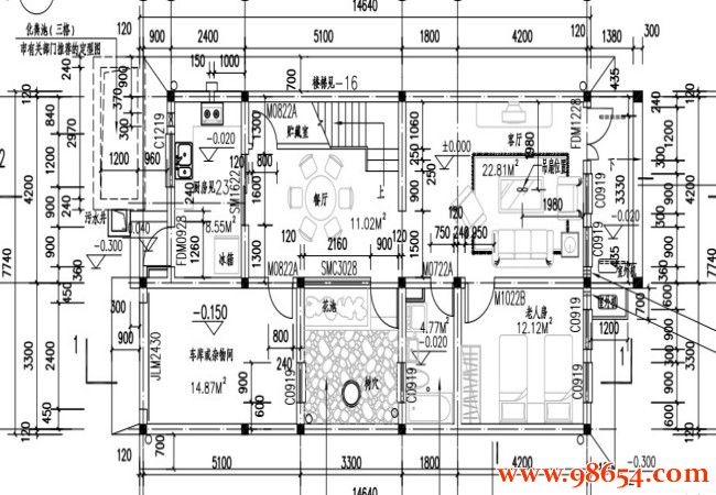 首层面积112平方米三层别墅设计图一楼平面图