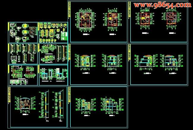 三层小别墅建施图全套预览图