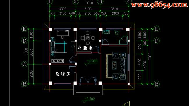 三层农村自建别墅设计图一楼平面图