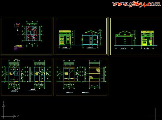 两层带阁楼别墅建筑结构施工图全套预览图