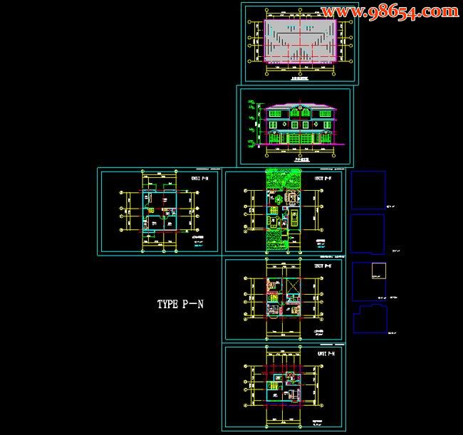 首层85平米3层双拼p-N别墅图全套预览图